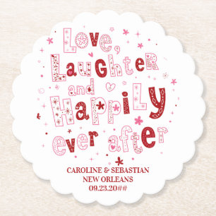 Porta-copo De Papel Amor Rir Feliz Nunca Personalizado Casamento