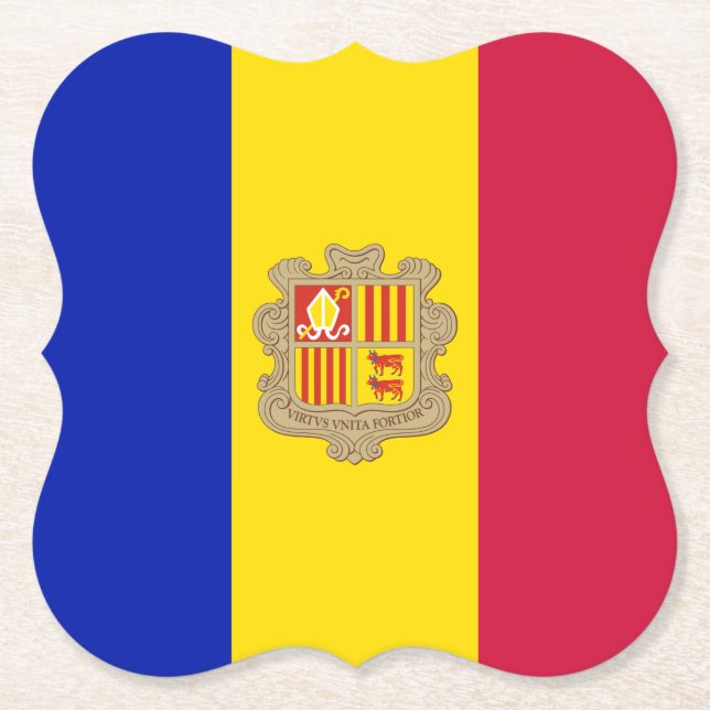 Porta-copo De Papel Andorra Flag (Frente)