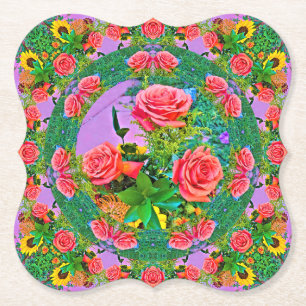 Porta-copo De Papel Anéis Rosa Rosa Rosa Rosa Rosa Rosa