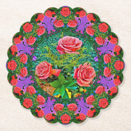 Porta-copo De Papel Anéis Rosa Rosa Rosa Rosa Rosa Rosa