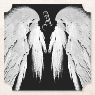 Porta-copo De Papel ANGEL WINGS Monograma Preto
