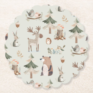Porta-copo De Papel Animais florestais sagam Chá de fraldas rústico ve