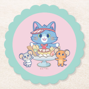 Porta-copo De Papel Anime Tom, Jerry e Tuffy Dessert Parlor