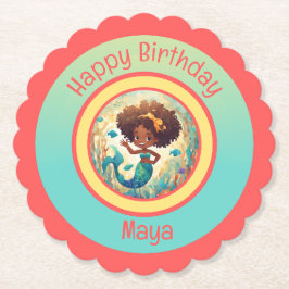 Porta-copo De Papel Aniversário da Sereia Negra