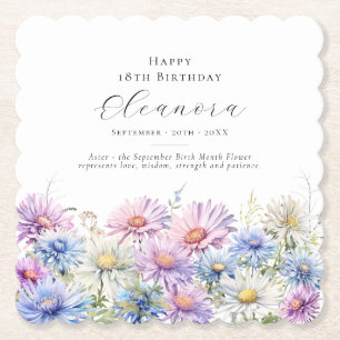 Porta-copo De Papel Aniversário de 18 anos Flor de Nascimento de Setem