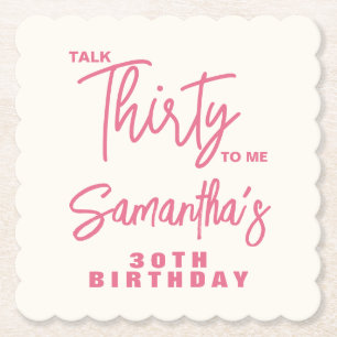 Porta-copo De Papel Aniversário de 30 anos Trendy Pink Talk Thirty To