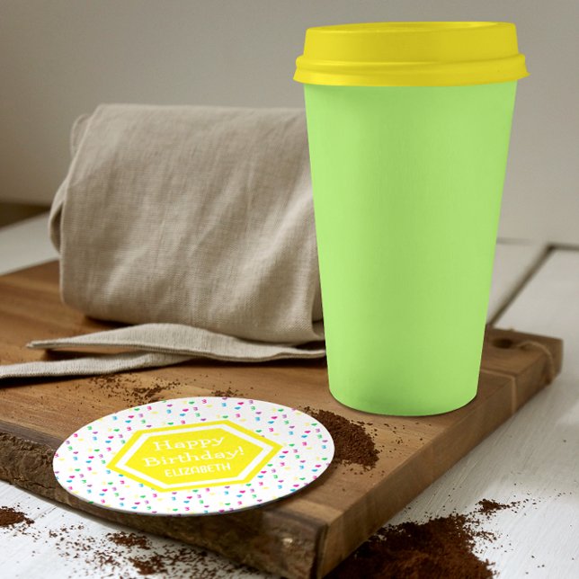 Porta-copo De Papel Aniversário de 3 anos do arco-íris (Criador carregado)