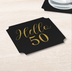 Porta-copo De Papel Aniversário de 50 anos Preto Dourado