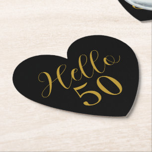 Porta-copo De Papel Aniversário de 50 anos Preto Dourado