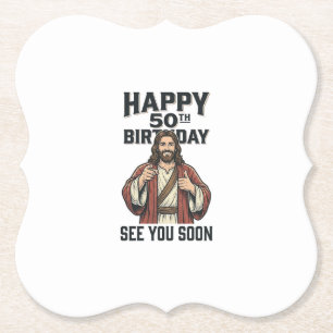 Porta-copo De Papel Aniversário de 50 anos Vejo Você Em Breve Design d