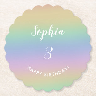 Porta-copo De Papel Aniversário de criança de Pastel Colorido Gradient