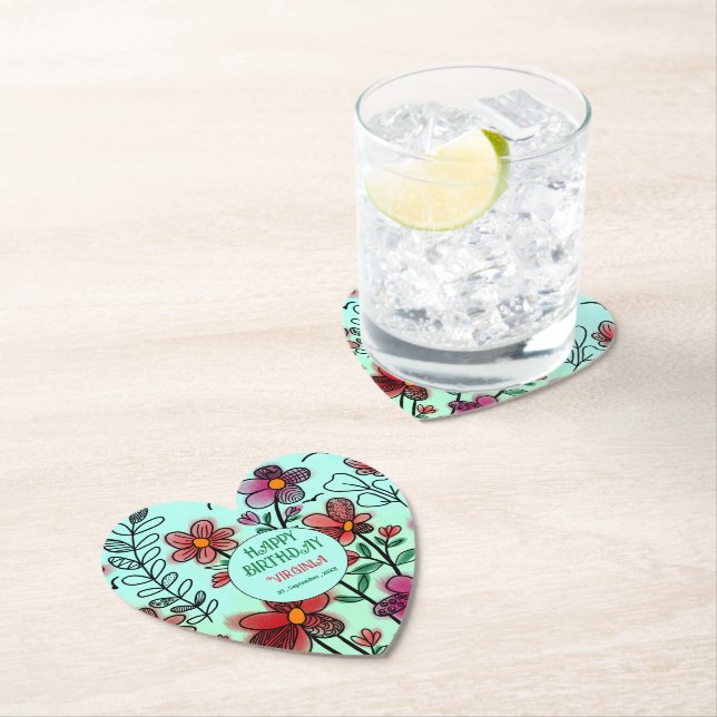 Porta-copo De Papel ANIVERSÁRIO DE FLORES DE DOIS VERMELHOS primavera  (Insitu)