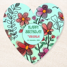 Porta-copo De Papel ANIVERSÁRIO DE FLORES DE DOIS VERMELHOS primavera 