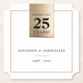 Porta-copo De Papel ANIVERSÁRIO EMPRESARIAL Ouro branco preto