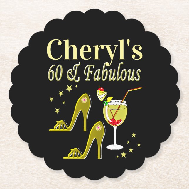 PORTA-COPO DE PAPEL ANIVERSÁRIO GLAMOROSO DOURADO 60 (Frente)