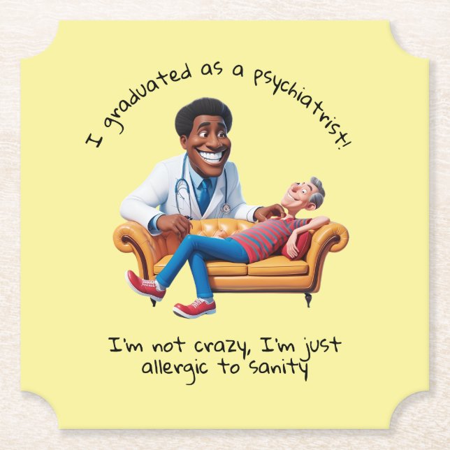 Porta-copo De Papel ANTISTRESS psychiatrist THERAPIST party therapy (Frente)