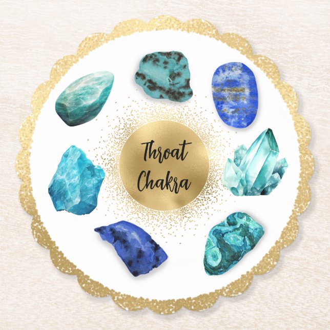 Porta-copo De Papel *~* AP64 Emoto Water Throat Chakra (Frente)