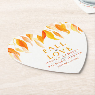 Porta-copo De Papel Apaixonado, laranja de outono, costume de casament