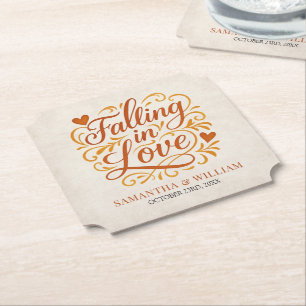 Porta-copo De Papel Apaixonando o Casamento Moderno do outono