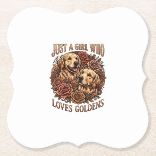 Porta-copo De Papel Apenas Garota Que Ama Cachorro Golden Roses_1