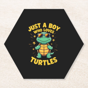 Porta-copo De Papel Apenas um menino que ama tartarugas Menino infanti