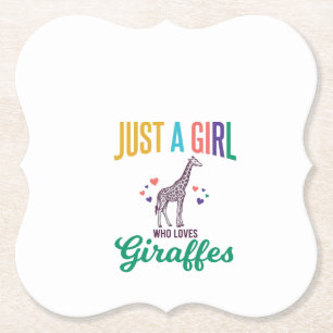 Porta-copo De Papel Apenas uma garota que ama girafas desenho vetorial