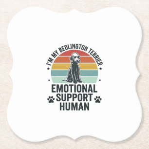Porta-copo De Papel Apoio Emocional Humano Bedlington Terrier Vintage
