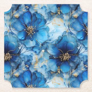 Porta-copo De Papel Apoios de papel floral azul