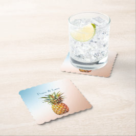 Porta-copo De Papel Aqua Cream Feliz Abacaxi Tropical