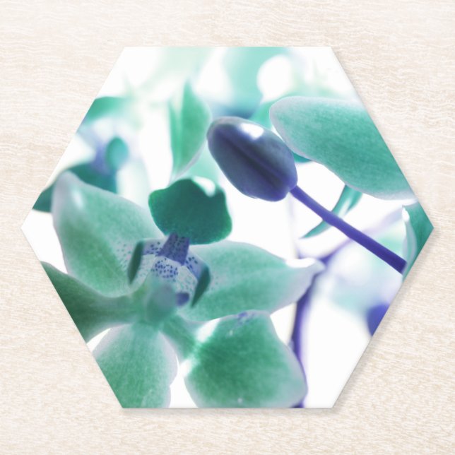 Porta-copo De Papel Aqua Orquídea Impressão Papel Coaster (Frente)