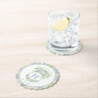 Aquarela Azul e Branco Hydrangea Crest