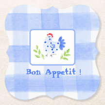 Aquarela Azul Hen Check Bon Appetiemat
