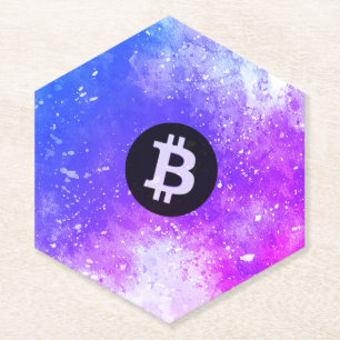 Porta-copo De Papel Aquarela Bitcoin (Estilo 2 - Miami)