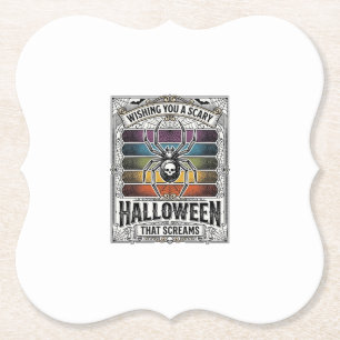 Porta-copo De Papel Aranha de Halloween Assustadora Gravura Retro Aran