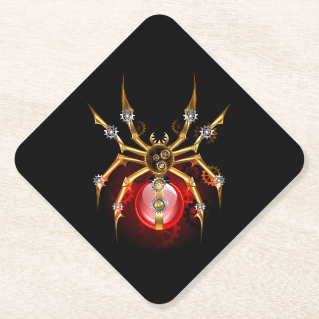 Porta-copo De Papel Aranha-do-galo em preto (Frente)