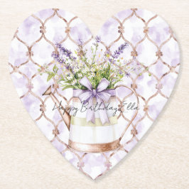 Porta-copo De Papel Arco de Flores de Lavanda Aniversário