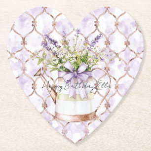 Porta-copo De Papel Arco de Flores de Lavanda Aniversário