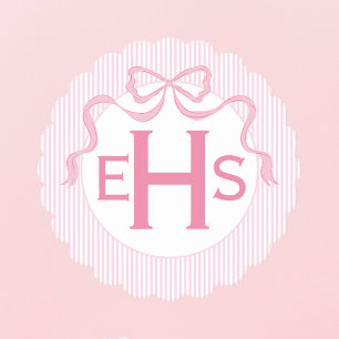 Porta-copo De Papel Arco Rosa Monograma, Fita Personalizada