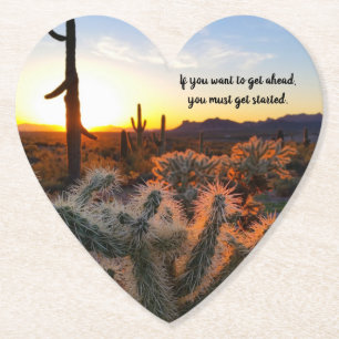 Porta-copo De Papel Arizona Desert Sunset Cactus Inspiration Say