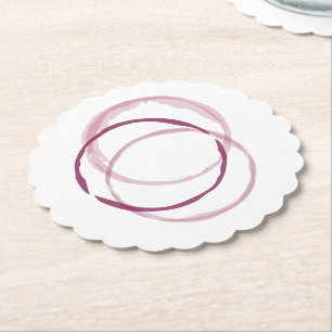 Porta-copo De Papel Aros de manchas de vinho tinto impressos em porta-