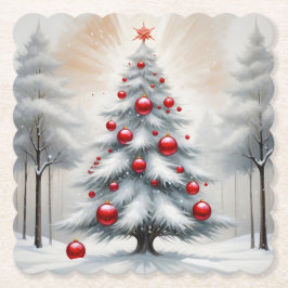 Porta-copo De Papel Art Deco Christmas Red Ornaments Winter