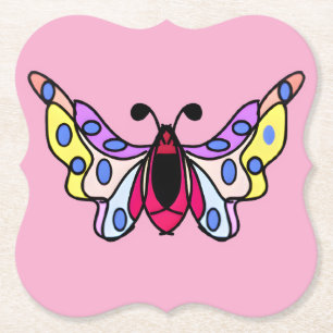 Porta-copo De Papel Arte de Borboleta Folclórica Moderna Vibrante Pers