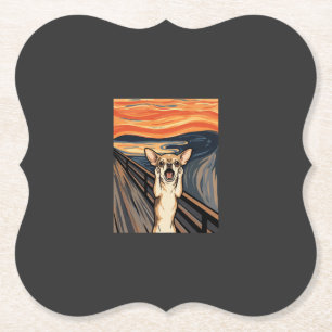 Porta-copo De Papel Arte de Cachorro Expressionista Grito de Chihuahua