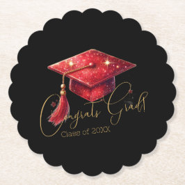 Porta-copo De Papel Arte de Congratulações Elegantes para Graduado em 