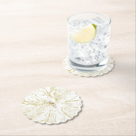 Porta-copo De Papel Arte de Linha Floral Dourada Papel de Casamento Re
