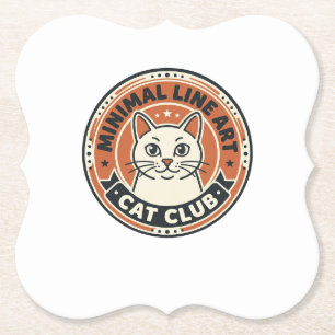 Porta-copo De Papel Arte de Linha Minimalista Gato Presente para Amant