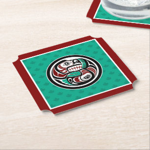 Porta-copo De Papel Arte Indígena Americana Vermelho Preto Verde Lontr