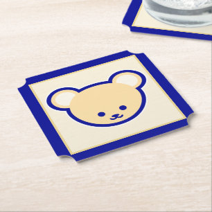 Porta-copo De Papel Arte Negra De Urso Cinzento Azul