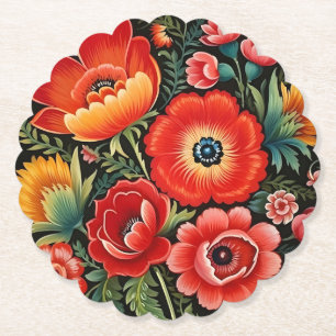Porta-copo De Papel Arte tradicional ucraniana de Petrikivka