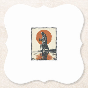 Porta-copo De Papel Arte Vetorial de Reflexo do Pôr do Sol da Figura A